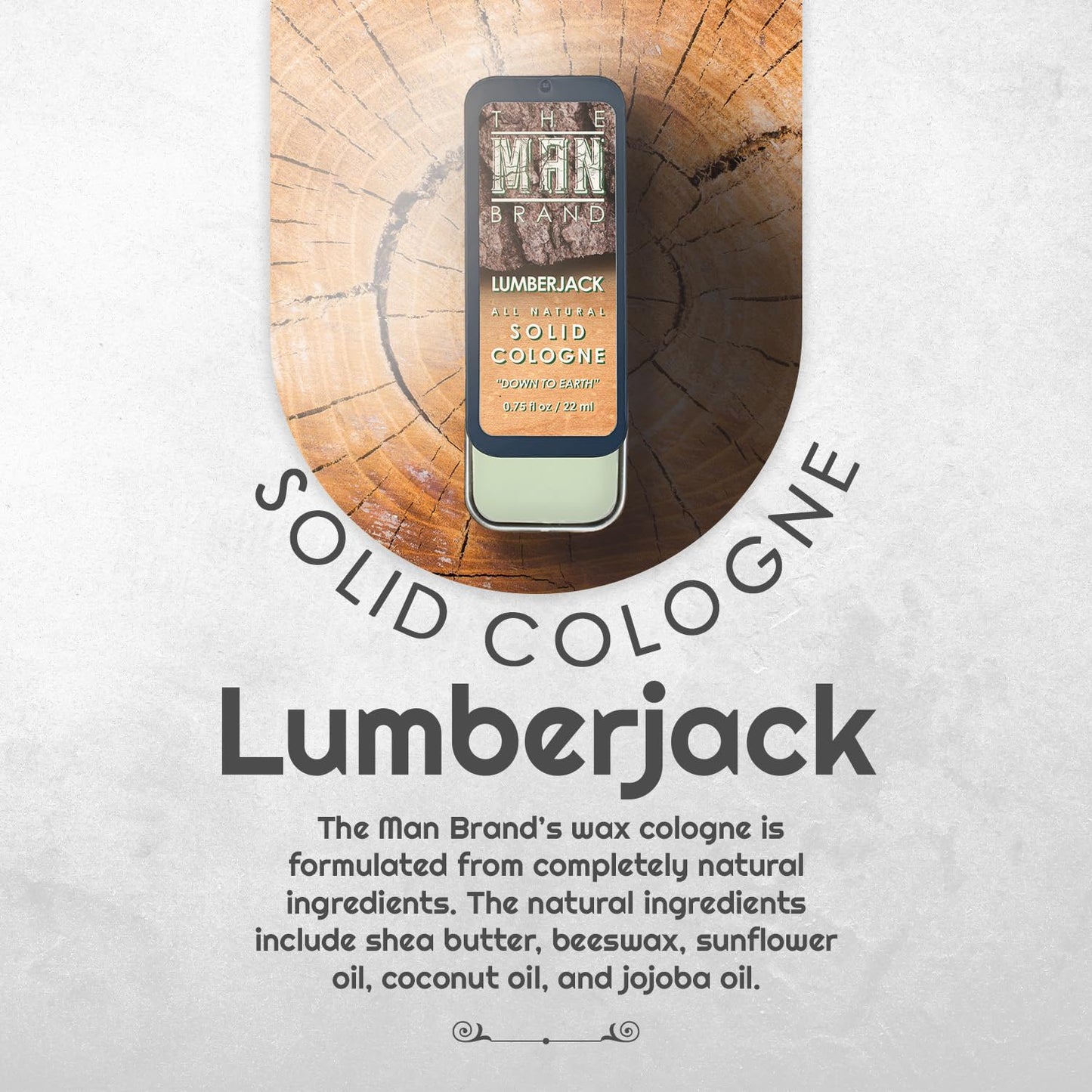 Lumberjack Solid Cologne - Natural Men's Cologne - Men's fragrance Wax Cologne, Lumberjack Travel Size Wax Cologne for men - Solid Cologne Men's Lumberjack Scent (3/4 oz (Pack of 1), Lumberjack)