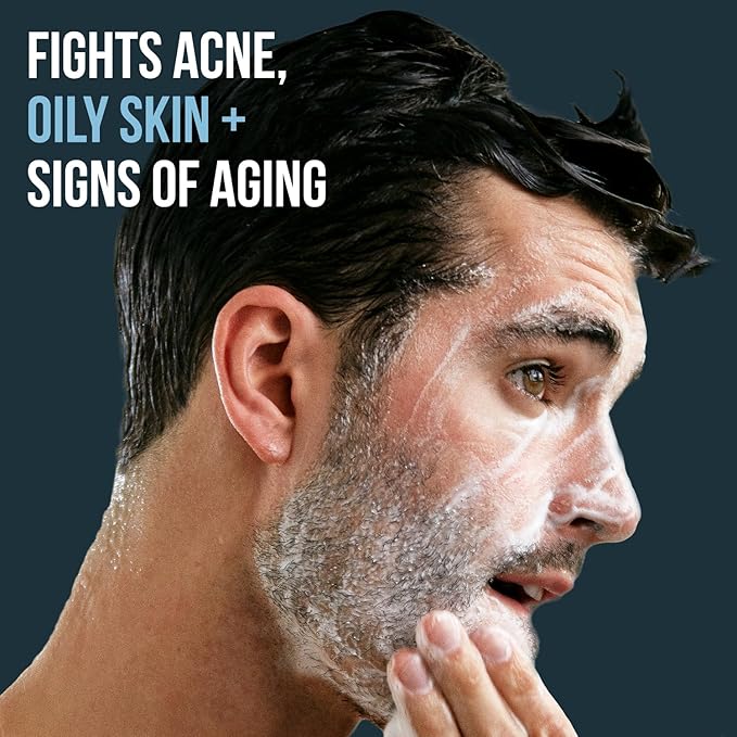 Premium Daily Power Scrub | 8 oz | Exfoliating Mens Face Wash | Deep Cleans + Prevents Breakouts | Face Wash Men's | Natural Ingredients | Made in USA