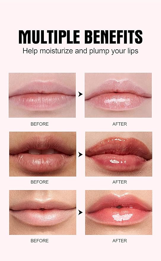 Natural Spicy Lip Plumping Booster Lip Plumping Oil，Lip Plumper Gloss, Ultra-Hydrating & Nourishing Plump and Pout Lip Plumper, Glossy Finish Fuller Lip Plumping Lip Gloss for Women Girls(04#)