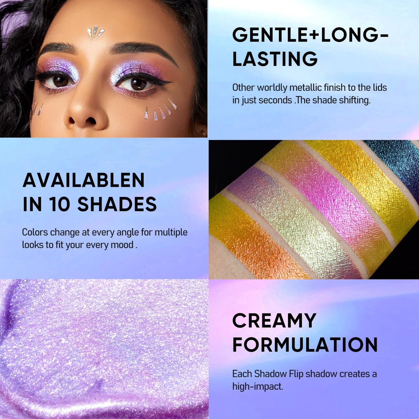 MAKI YIKA Glitter Eyeshadow Rose Pink Liquid Multichrome Eyeshadows Long Lasting, Metallic Chameleon Eye Shadow Smudgeproof Holographic Eye Topper Glitters (#5 Moonbow)