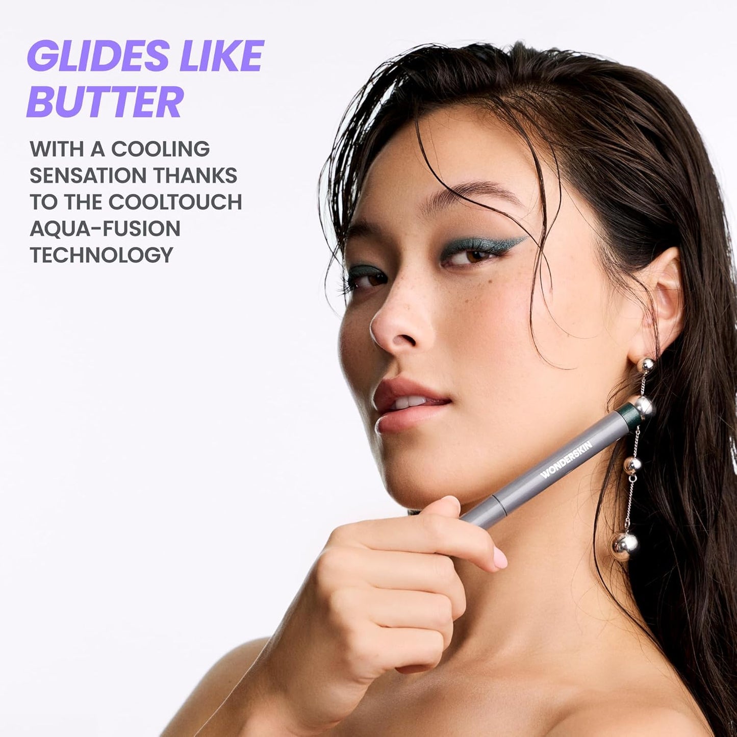 Wonderskin IYKYK Eyeshadow Stick - Longwear Eye Shadow Sticks, Budge-Proof & Waterproof Shimmer Eyeshadow Stick with Built-in Sharpener (Green Smoke)