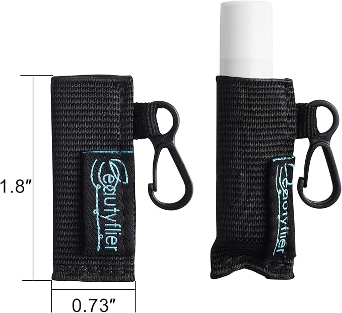 Beautyflier Cute Elastic Lip Balm Holder Keychain, Lipstick Sleeve Chapstick Sleeve Holder for Burts Bees Chapstick