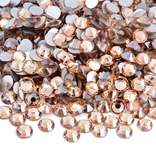 Flatback Rhinestones Round Gems for Nails Art and Crafts 1250Pcs SS20 5mm Glitter Crystals Stone DIY Bags Clothes Shoes (Champagne)
