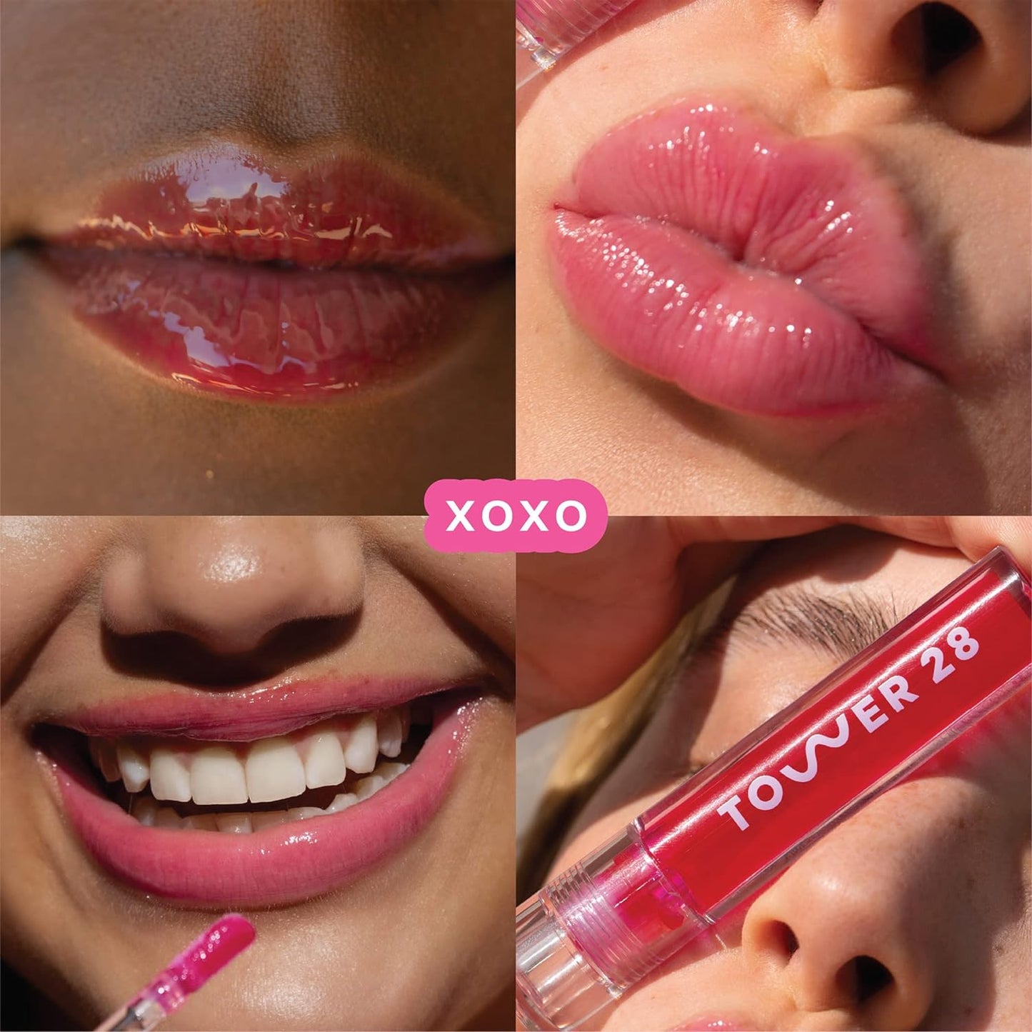 Tower 28 ShineOn Lip Jelly, XOXO | Non-Sticky, Vegan Lip Gloss in Sheer XOXO | Moisturizing Apricot and Raspberry Seed Oil | Clean, Cruelty Free