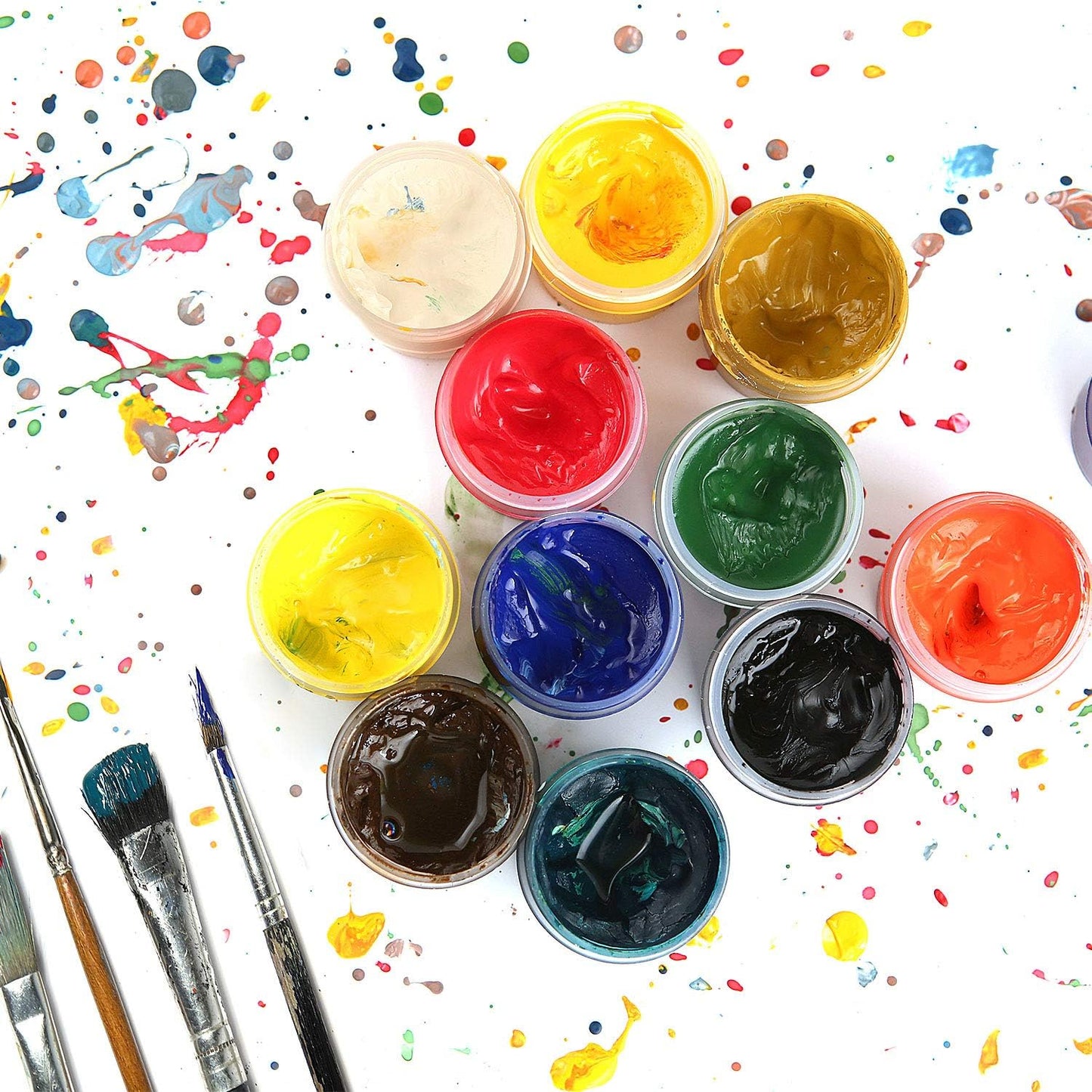 SATINIOR 100 Pcs Plastic Jars with Lids Small Containers Lids Wide Mouth Small Plastic Containers for Lotion Cream Rhinestones Body Butters Travel Storage(10 oz,White)