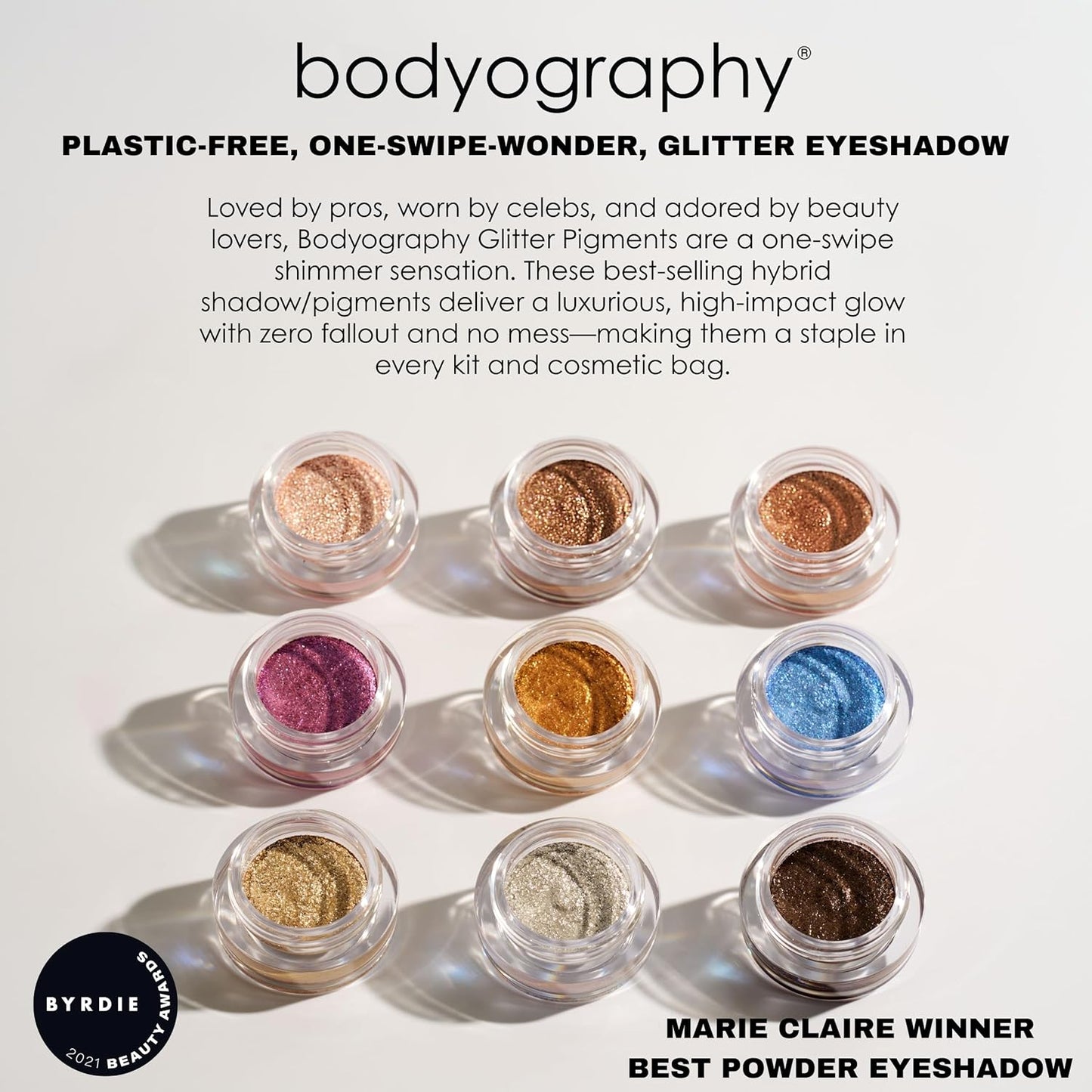 Bodyography Glitter Pigments (Flip Side): High Shine Glitter Shadow | Gluten-Free, Cruelty-Free