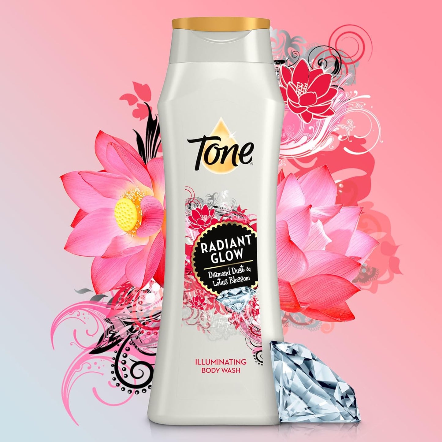 Tone Body Wash, Radiant Glow, 16 fl oz (Pack of 6)