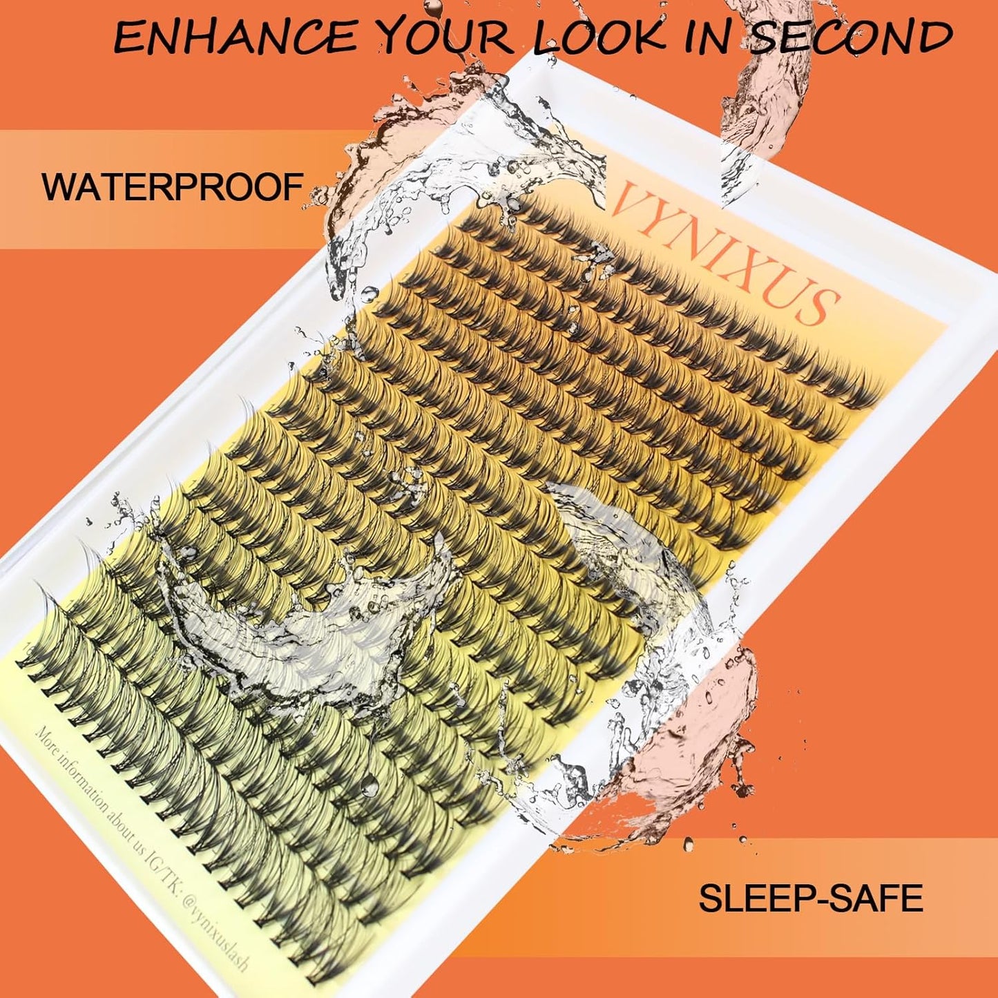 Eyelash Clusters VYNIXUS Lash Clusters Wispy Individual Lashes Cluster Eyelash Extensions D Curl DIY at Home Natural Cluster Lashes (20D-0.07D-Mix8-16)