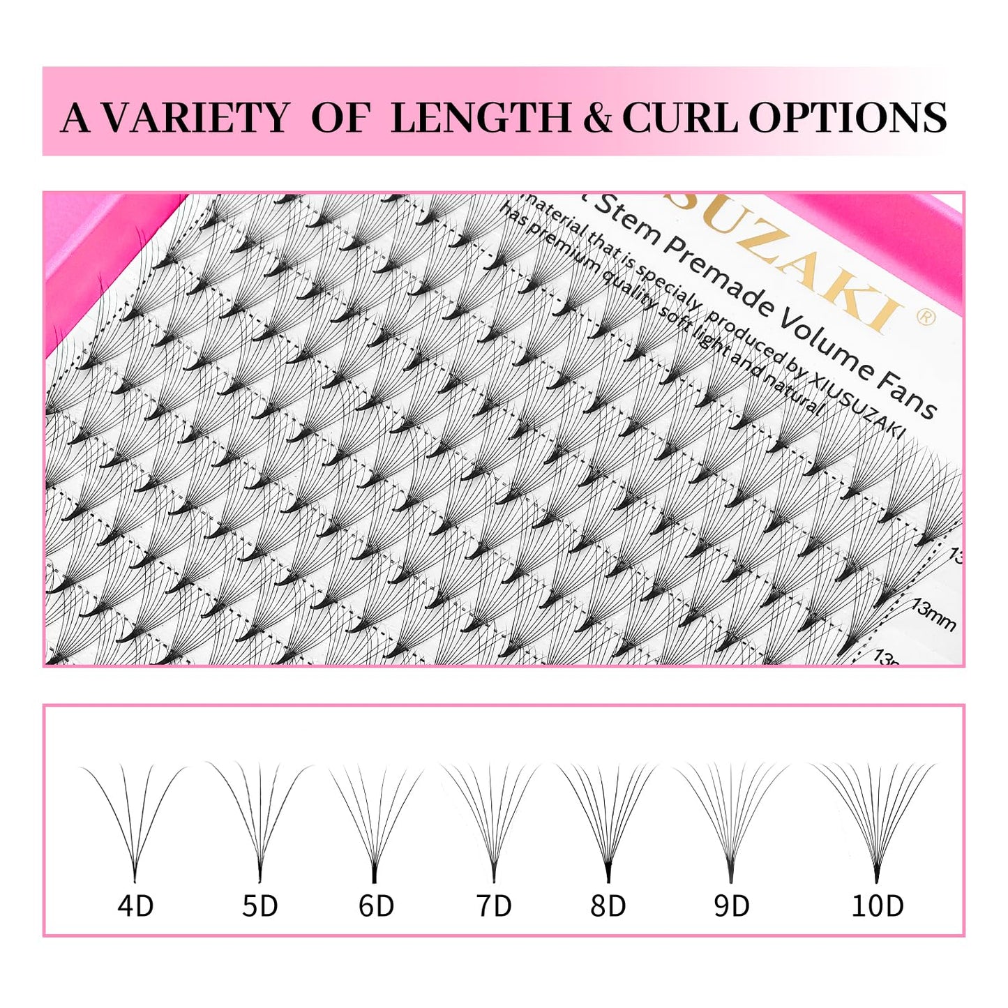 Premade Fans Eyelash Extensions 7D Volume Lash Extensions 0.07 Thickness Eyelash Extension D Curl Premade Lash Fans Mix 9-16mm Fluffy Soft Handmade Lash Fan Eyelashes(7D-0.07-D,9-16mm)