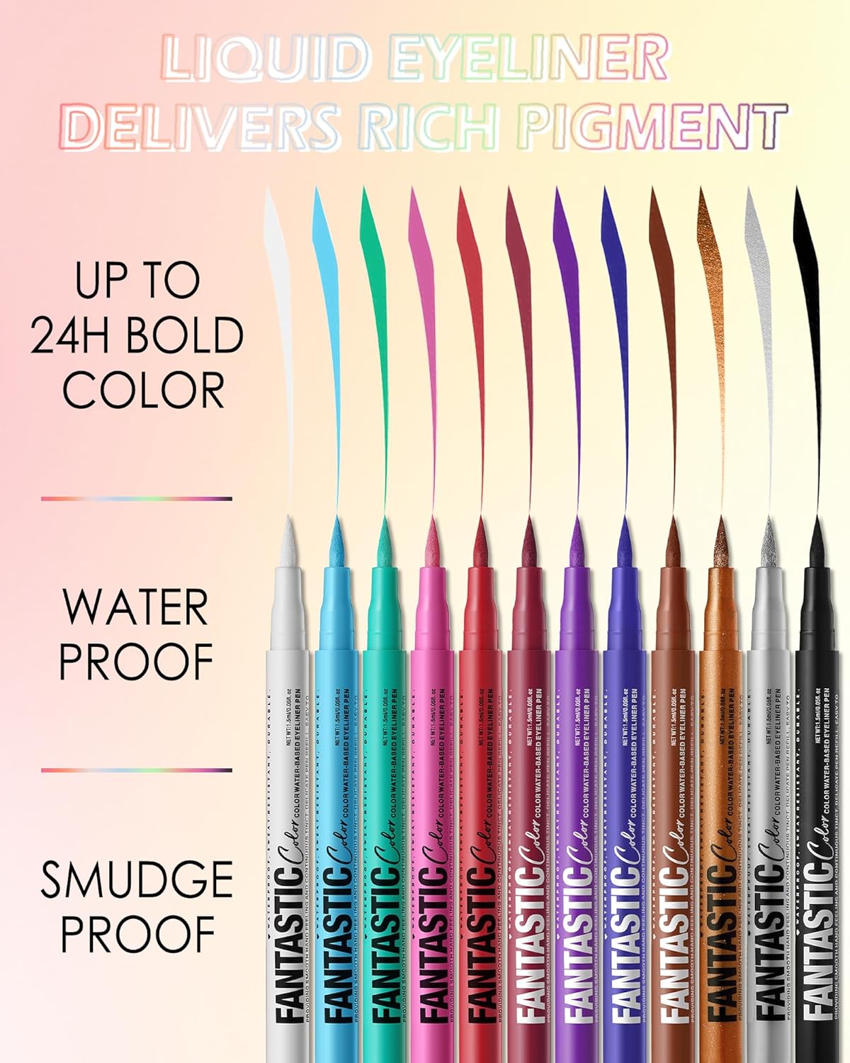Brown Matte Liquid Eyeliner Pencil, Colorful High Pigmented Waterline Eye liner Waterproof Pen, Bright Colored Smudgeproof Long Lasting Eyeliner Pen Christmas Party Festival Makeup Gift for Women-09