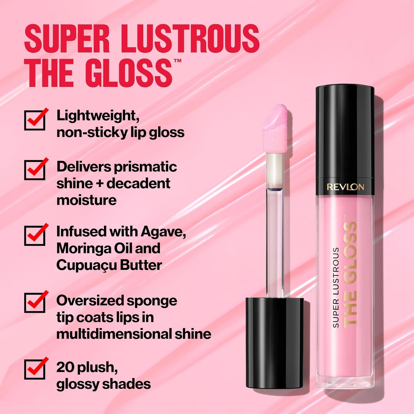 Revlon Super Lustrous Lip Gloss, Non-Sticky, Hydrating, High Shine Finish, 246 Blissed Out, 0.13 oz