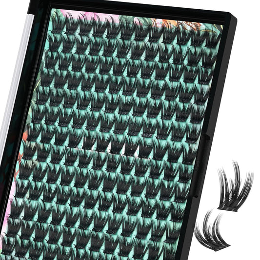 Lash Clusters Wet Look 168Pcs Eyelash Cluster Ultra-Thin Lash Band Eyelashes Extensions Spiky Anime Wide Span Lashes(Orchid,D-10mm)