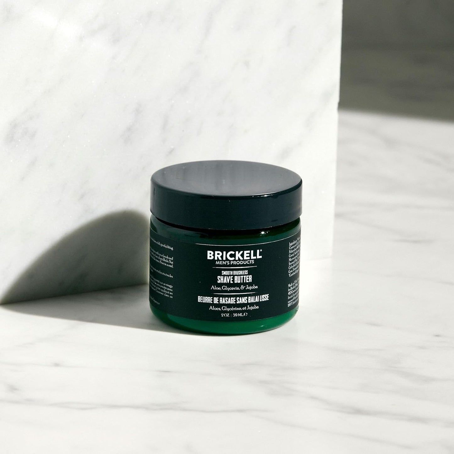 Brickell Men's Smooth Brushless Shave Butter for Men, Natural and Organic Smooth Shaving Butter to Fight Nicks, Cuts and Razor Burn, 2 Ounce, Scented