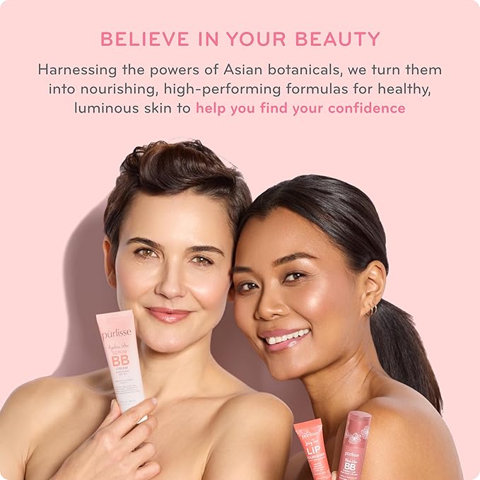 pūrlisse Perfect Glow BB Cream with SPF 30 - Matte Meets Dewy Finish - Enriched with Goji & Hawthorn Berry to Help Improve Skin Texture & Radiance - Deep (1.4 oz)