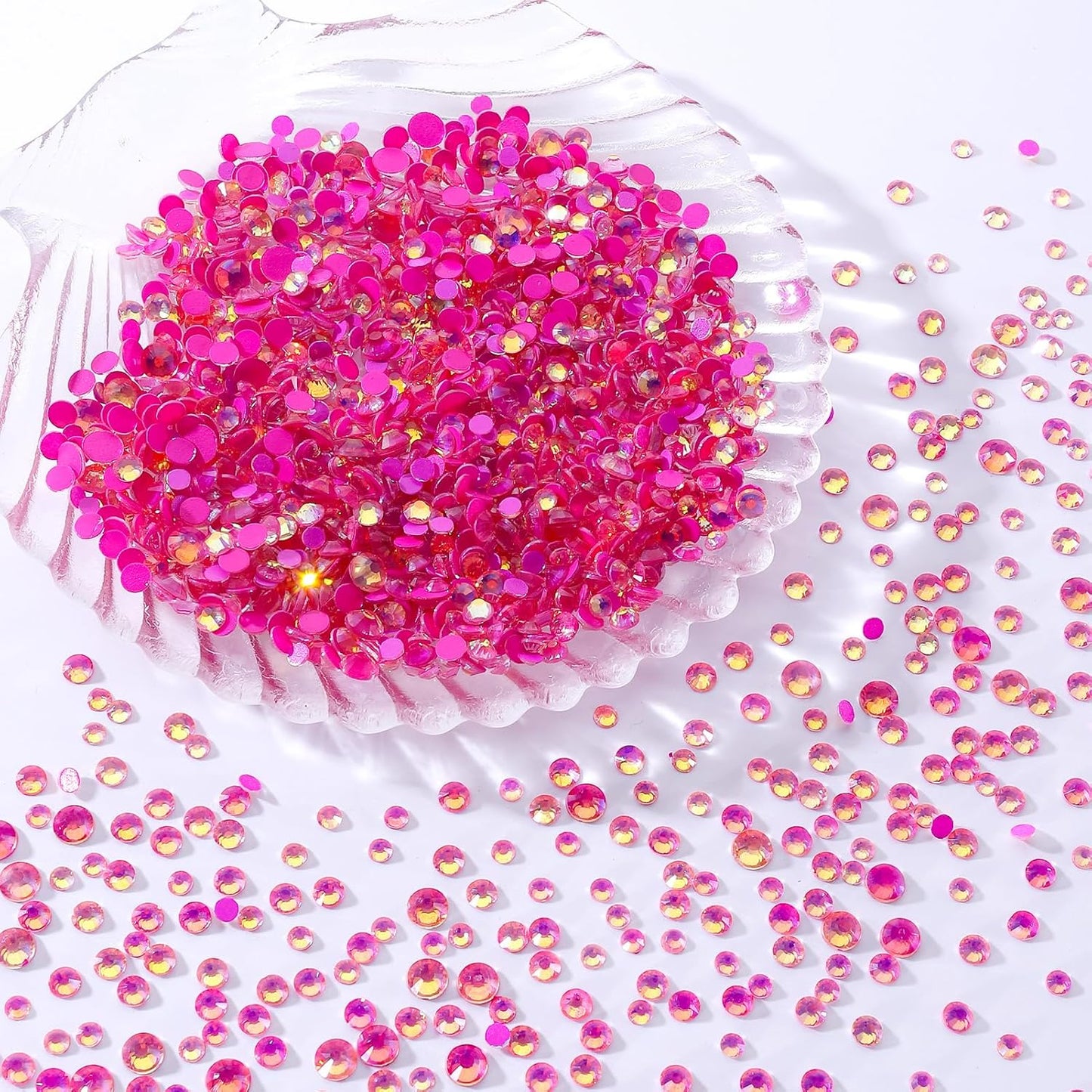 F Rose Flatback Rhinestones, Glass Rhinestones for Nail Art and Craft, Glue Fix, Loose Crystal Gemstones(F Rose, SS30, 288pcs, 6.4-6.6mm)