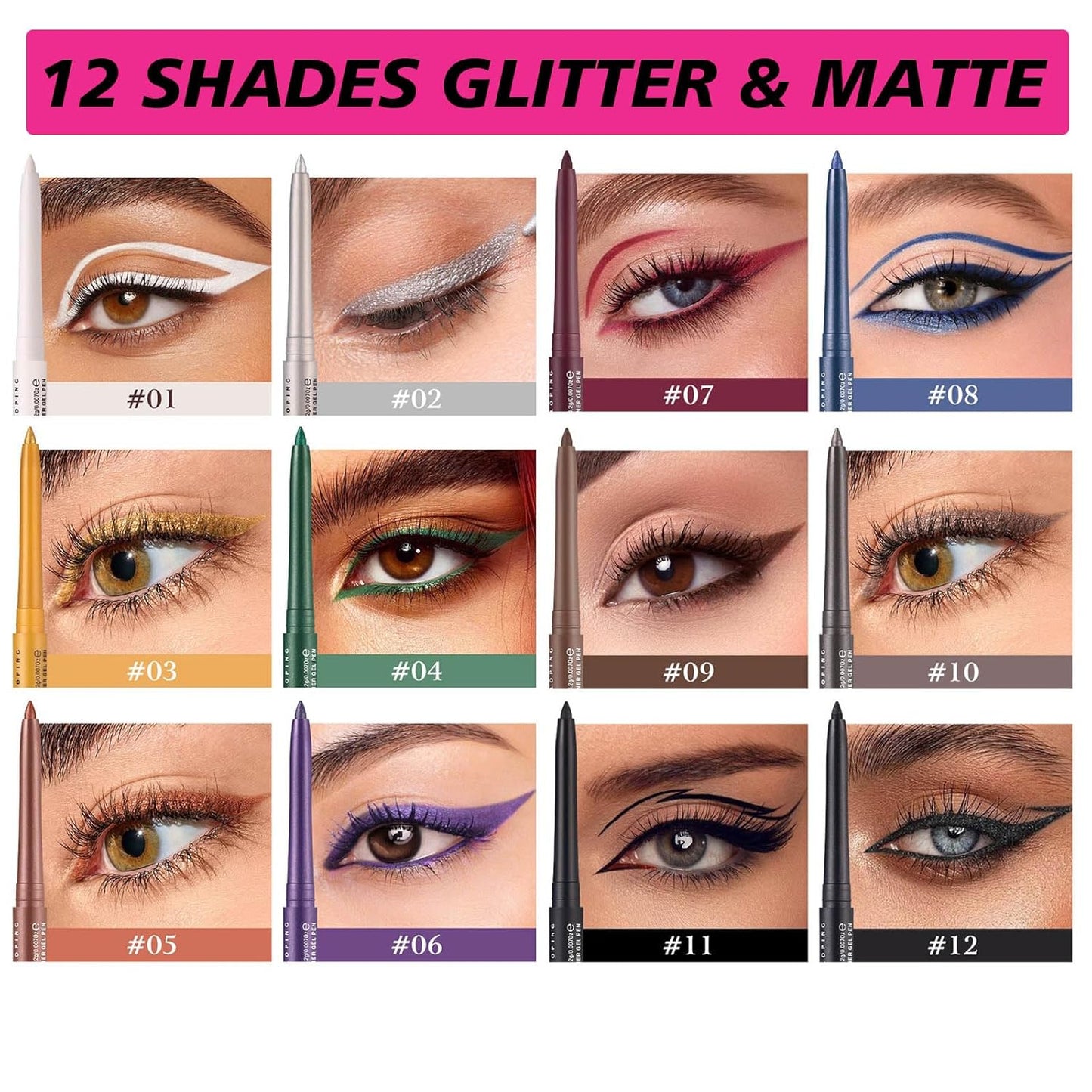 Burgundy Eyeliner Pencil Waterproof Retractable Eyeliner Burgundy Smudge-proof Hypoallergenic (07#)