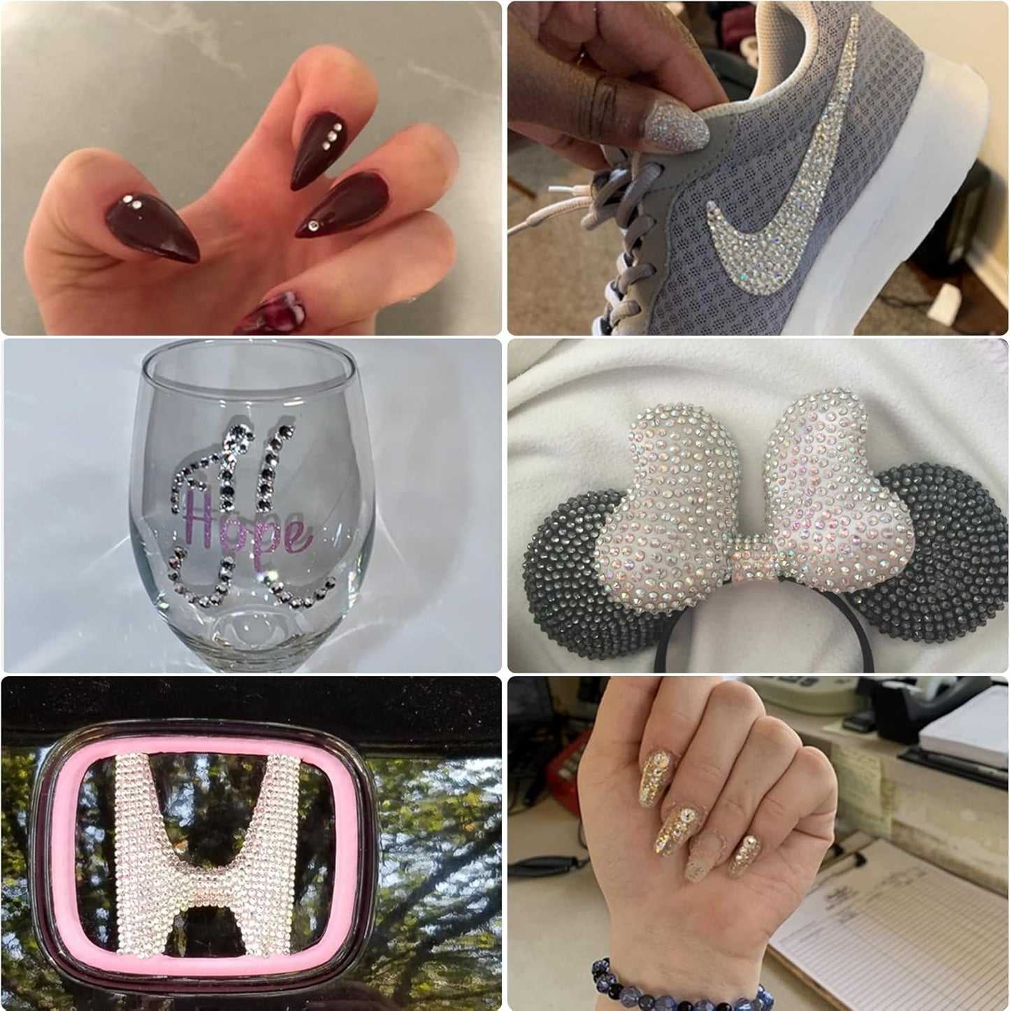 Multi Size 3mm 4mm 5mm Rhinestones Set for Nails Crafts Yellow Non Hotfix Rhinestones Nail Gems Rhinestone Jelly AB&Round Flat Back Resin Rhinestone for Makeup Clothes Shoes Eyes Bottles Crafts