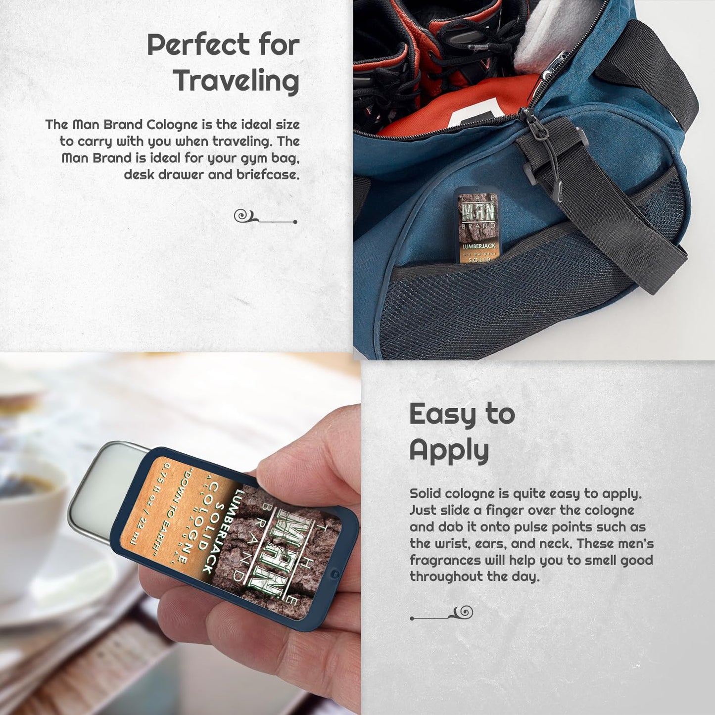 Lumberjack Solid Cologne - Natural Men's Cologne - Men's fragrance Wax Cologne, Lumberjack Travel Size Wax Cologne for men - Solid Cologne Men's Lumberjack Scent (3/4 oz (Pack of 1), Lumberjack)