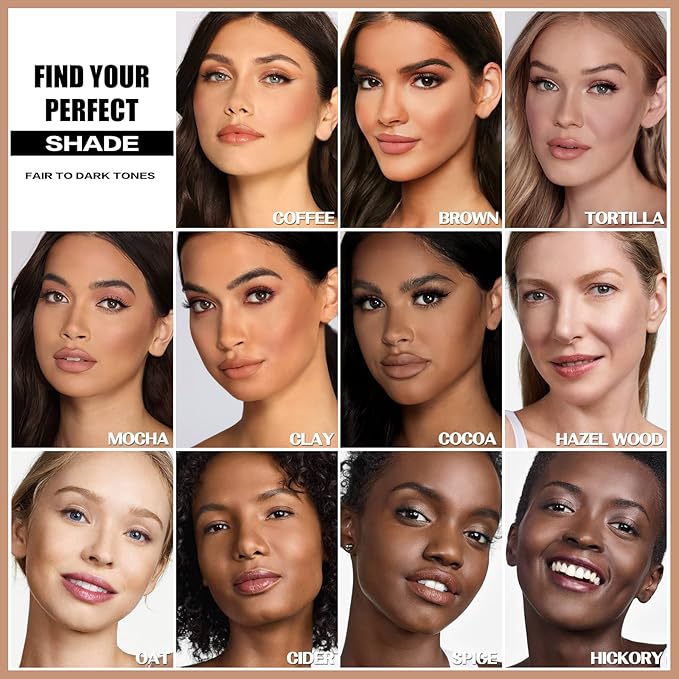 FOCALLURE Cream Contour Stick, Matte Bronzer Stick, Professional Face Shaping & Contouring Stick Makeup, Easy to Apply with Buildable Coverage, Long Lasting & Sweatproof, HAZEL WOOD