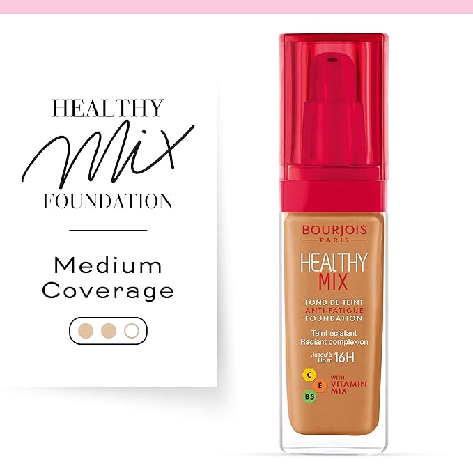 Bourjois Healthy Mix Anti-Fatigue Medium Coverage Liquid Foundation 58 Caramel, 30ml