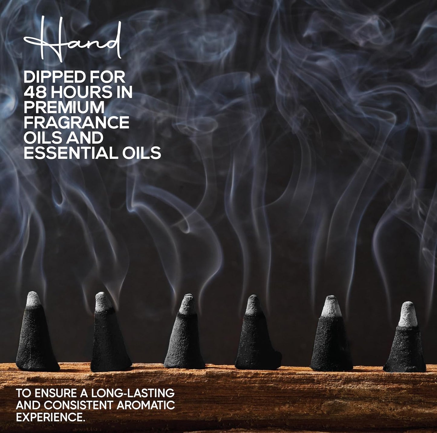 Sandalwood Charcoal Incense Cones 1" TOPFLOW - 50 Pack - Natural Scented Cones Handmade Hand Dipped