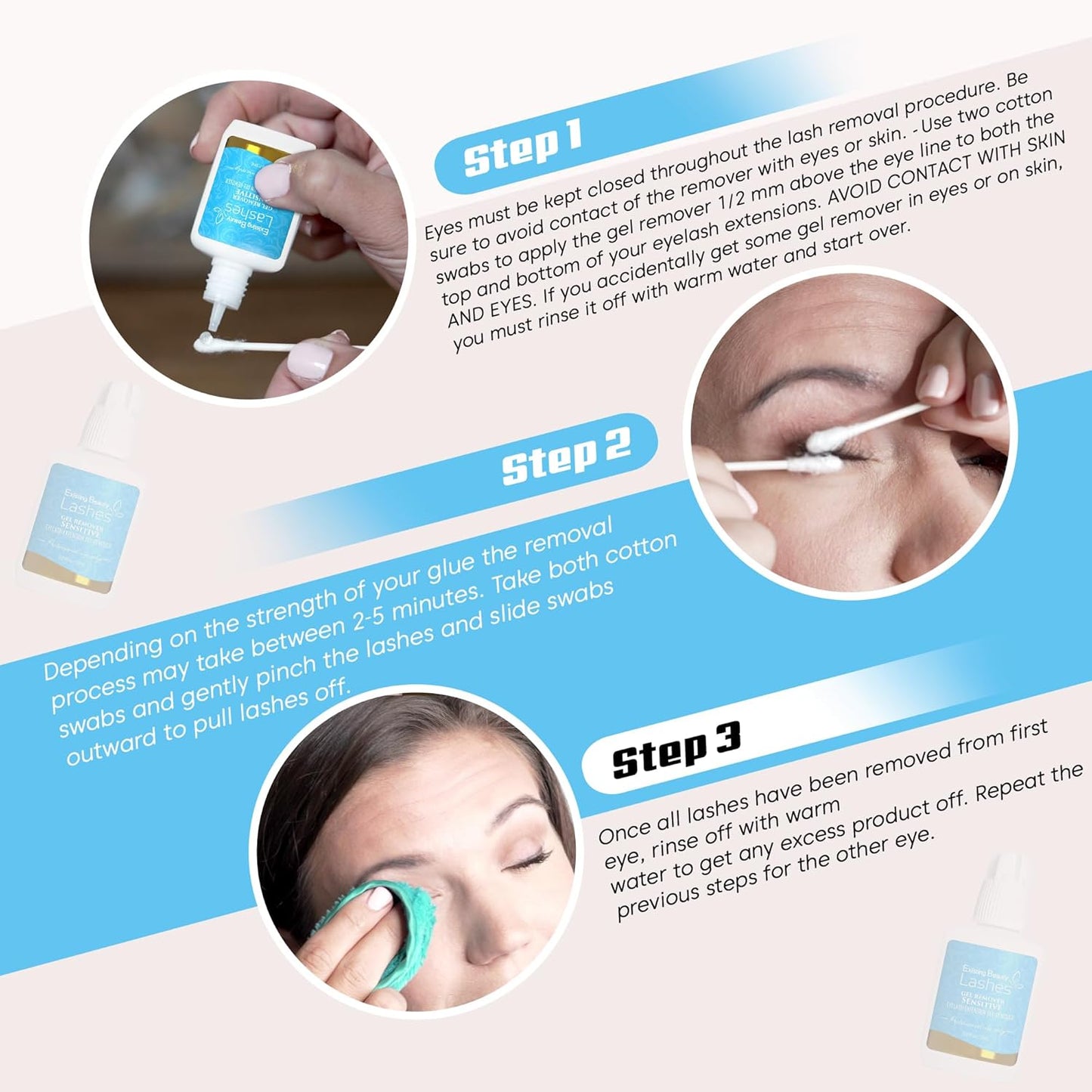 2 Pack Sensitive Lash Remover for Lash Extensions - Clear Eyelash Extension Remover Gel - Fast-Acting Lash Extension Remover, Efficient Lash Glue Remover 15 ml ea - Existing Beauty Lashes