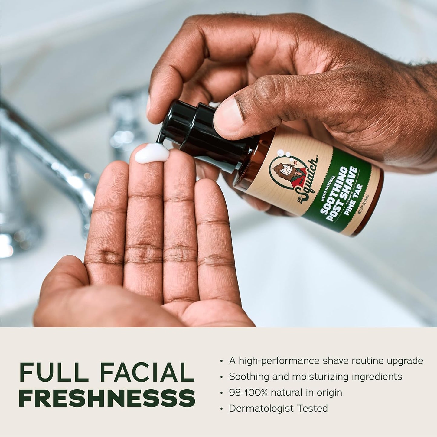 Dr. Squatch Pine Tar Smooth Shave Bundle - Easy Glide Butter + Soothing Post Shave - Natural Ingredients - Manly Fragrance - Moisturizing