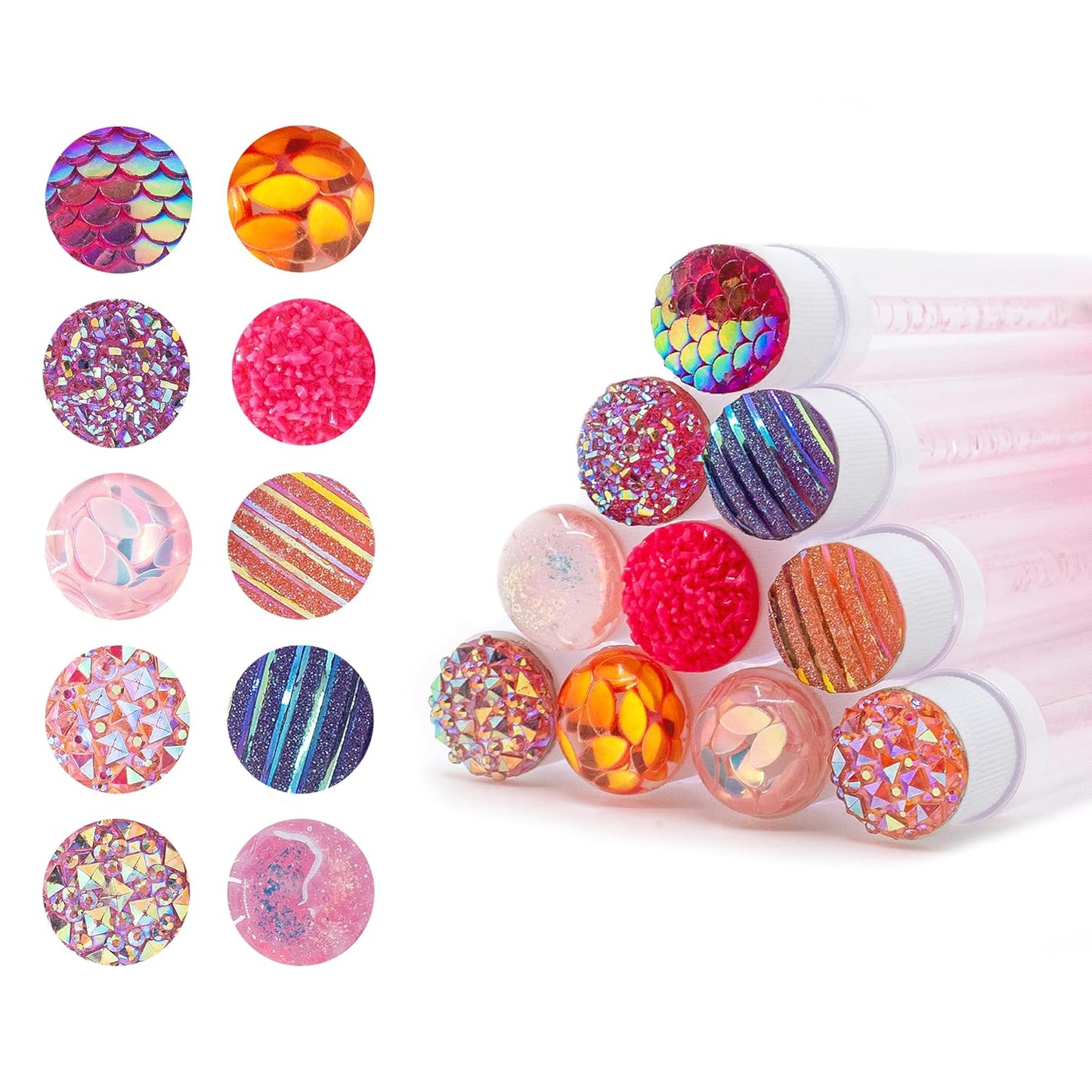 i-Laesh 20 Pcs Lash Brush Eyelash Brushes for Eyelash Extensions Spoolies Cleaning Mascara Wands Tube Diamond Disposable Makeup Tool Applicator Set Sanitary Extension Supplies (Pink Mix)