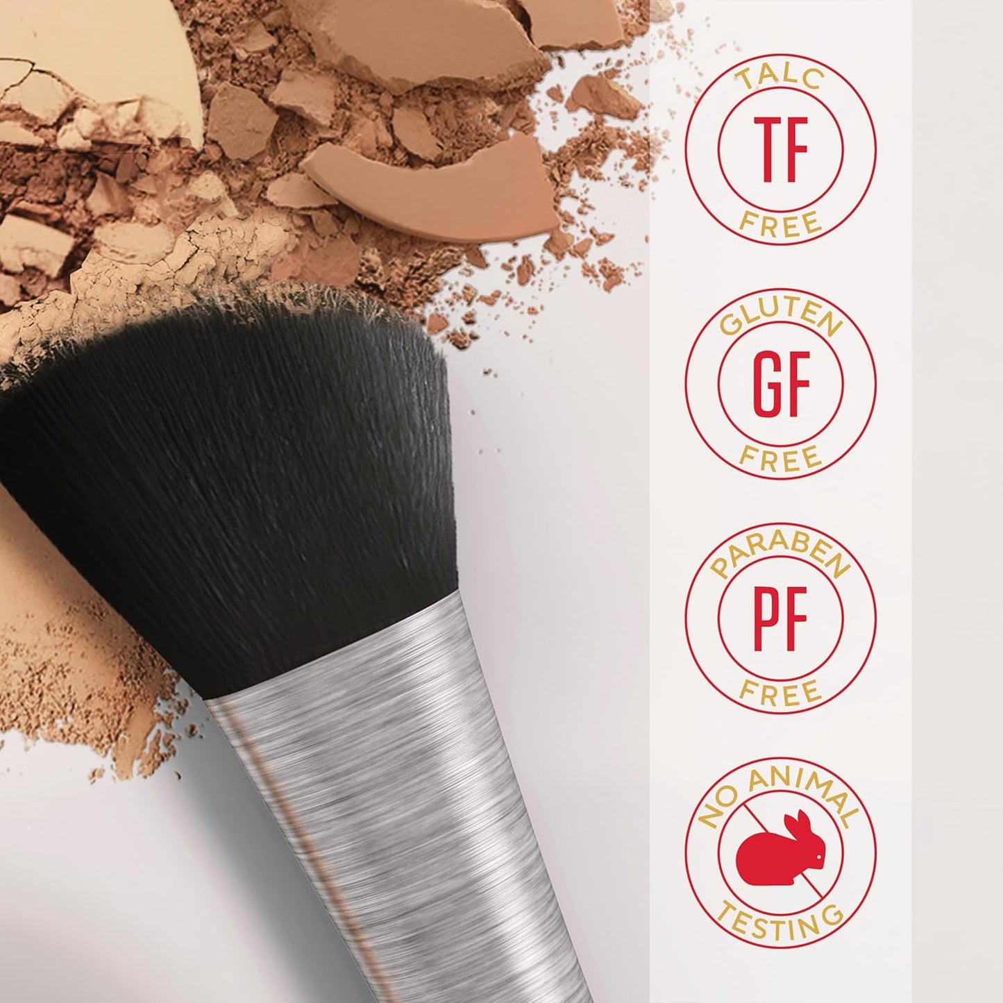 Mirabella Invincible Pure Pressed Powder Foundation - Buildable Mineral Makeup & Blurring Setting Powder for All Skin Types - HD Matte Finishing - Porcelain P2