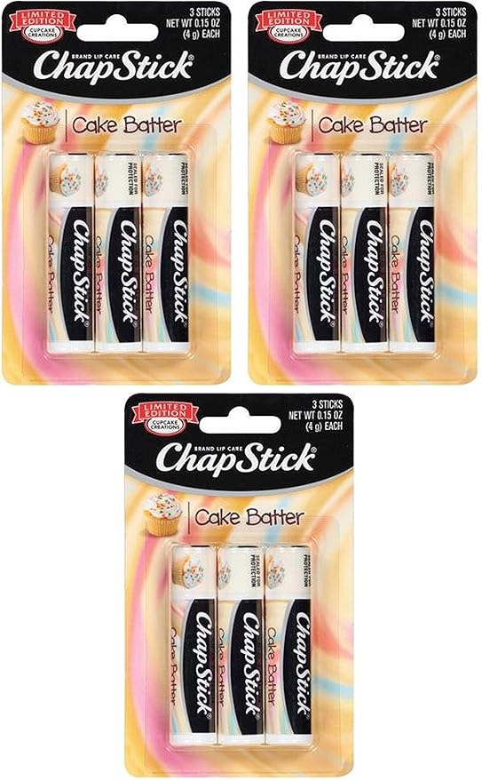 Chap Stick Lip Care - Limited Edition - Cake Batter - 3 Count Sticks Per Package - Pack of 3 Packages