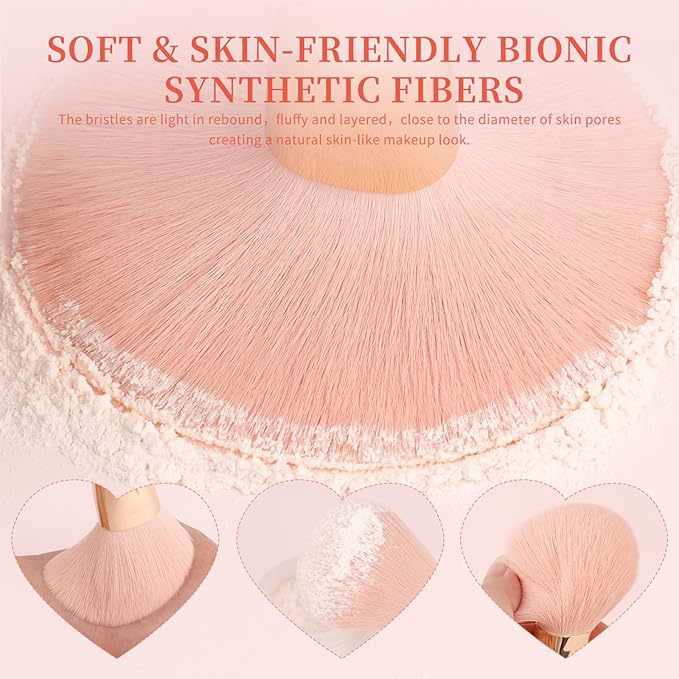 DUcare Makeup Brushes Set 14Pcs Love Struck Makeup Brush Set Premium Synthetic Kabuki Foundation Blending Face Powder Blush Concealers Eye Shadows Brushes