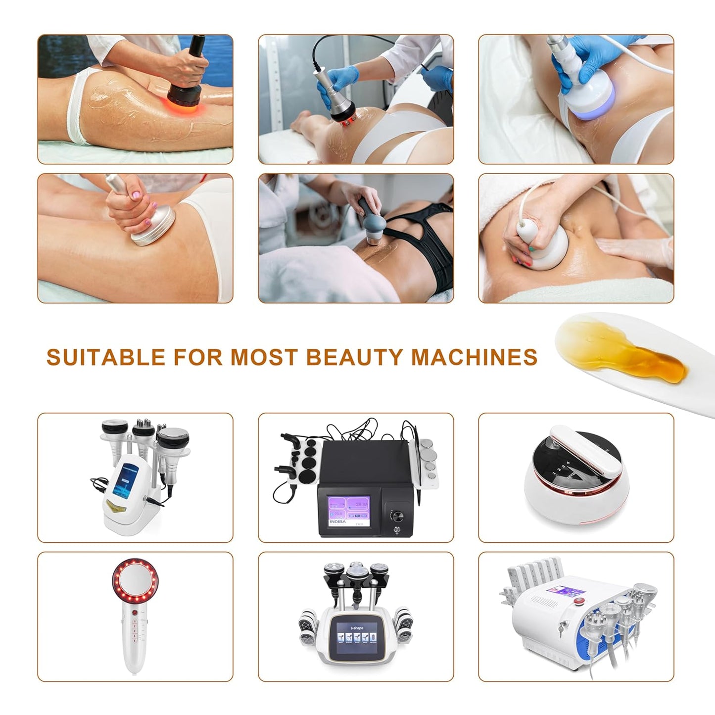 Elitizia Spotless Upgrade Gel Thermal Hot Gel for Beauty Body Skin Device Massage Machine Skin Care Tools Salon Spa Use Women and Men 2pcs Per Set ETM609