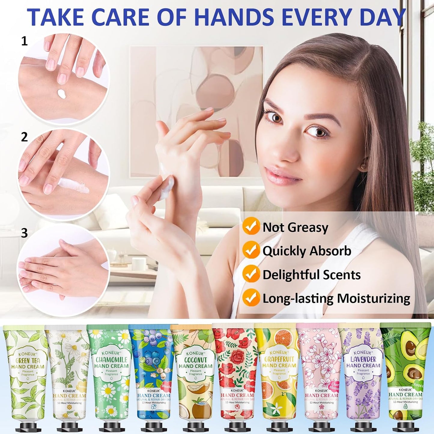 32 Pack Hand Cream Gift for Women, Bulk Hand Lotion Travel Size for Dry Cracked Hands, Mini Moisturizing Hand Cream for Mom Gifts, Teacher Gifts, Thank You Gifts and Bridal Shower Favors