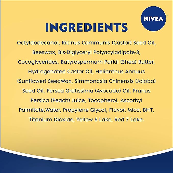 NIVEA Peach Lip Care - Tinted Lip Balm for Beautiful, Soft Lips - Pack of 4