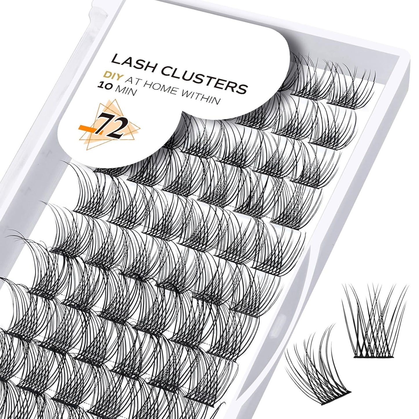 14MM DIY Eyelash Extensions 72 Clusters Lashes C D Curl B&Q LASH Natural Eyelash Clusters Extensions Individual Lashes Cluster DIY at Home (XS-D-14MM)