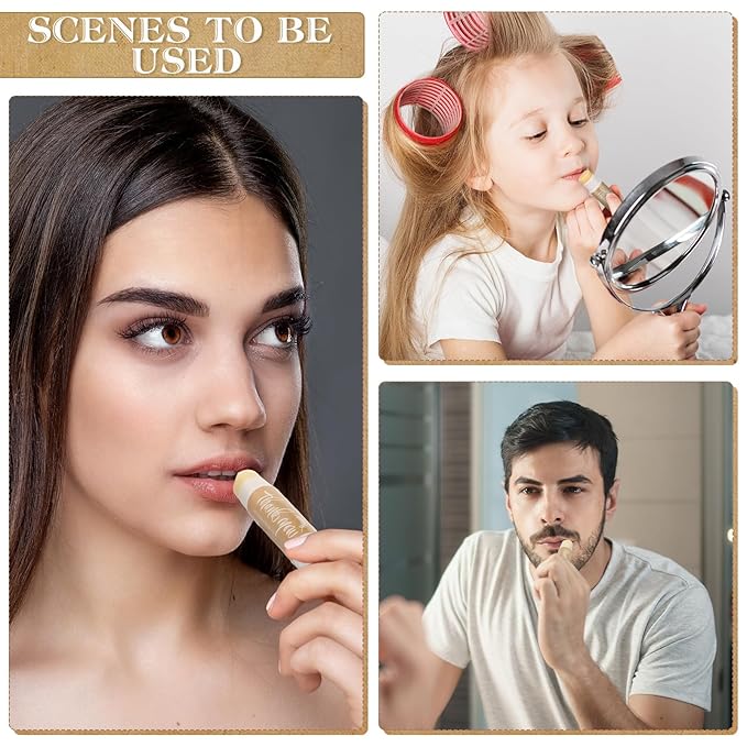 100 Set Thank You Lip Balm Bulk Small Natural Moisturizing Mini Lip Balm with Organza Bag and Card for Baby Wedding Bridal Shower Thank You Favors Bridesmaid Gifts Women Guests