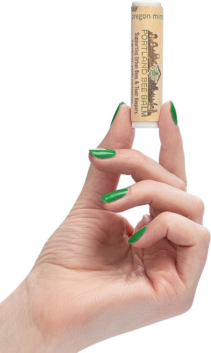 Portland Bee Balm All Natural Handmade Beeswax Based Lip Balm, Oregon Mint Bulk 1 Count