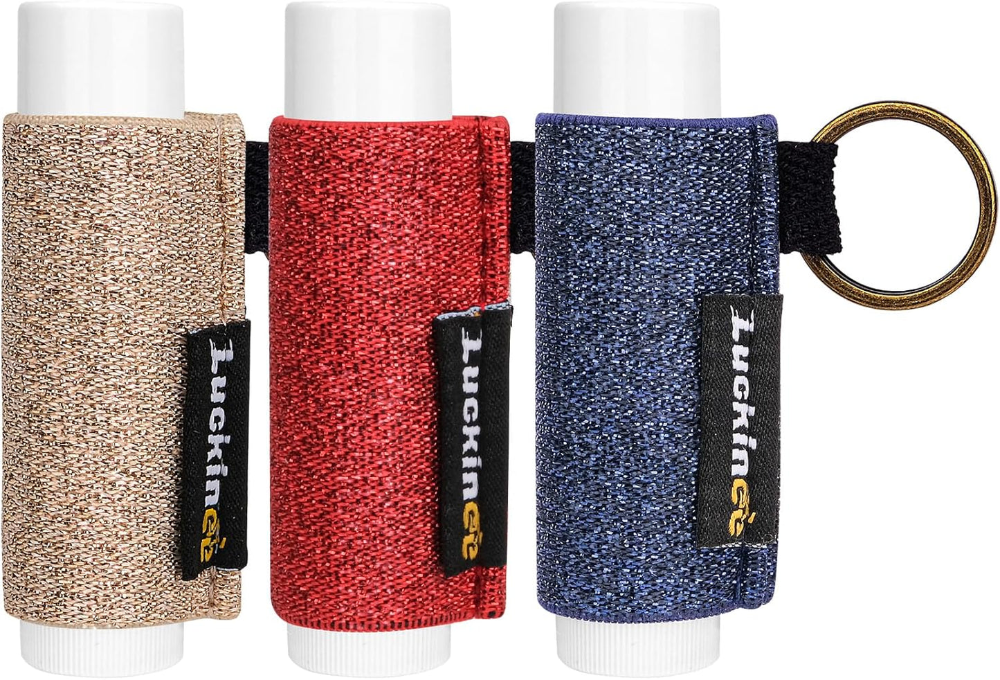 Lip Balm Keychain - Shinny Chapstick & Lipstick Holder - Tight Elastic Holder for Fat & Slim Lip Balms