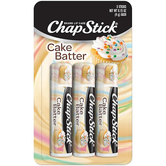 ChapStick Cake Batter Limited Edition Flavored Lip Balm Tubes - 0.15 Oz (Pack of 3)
