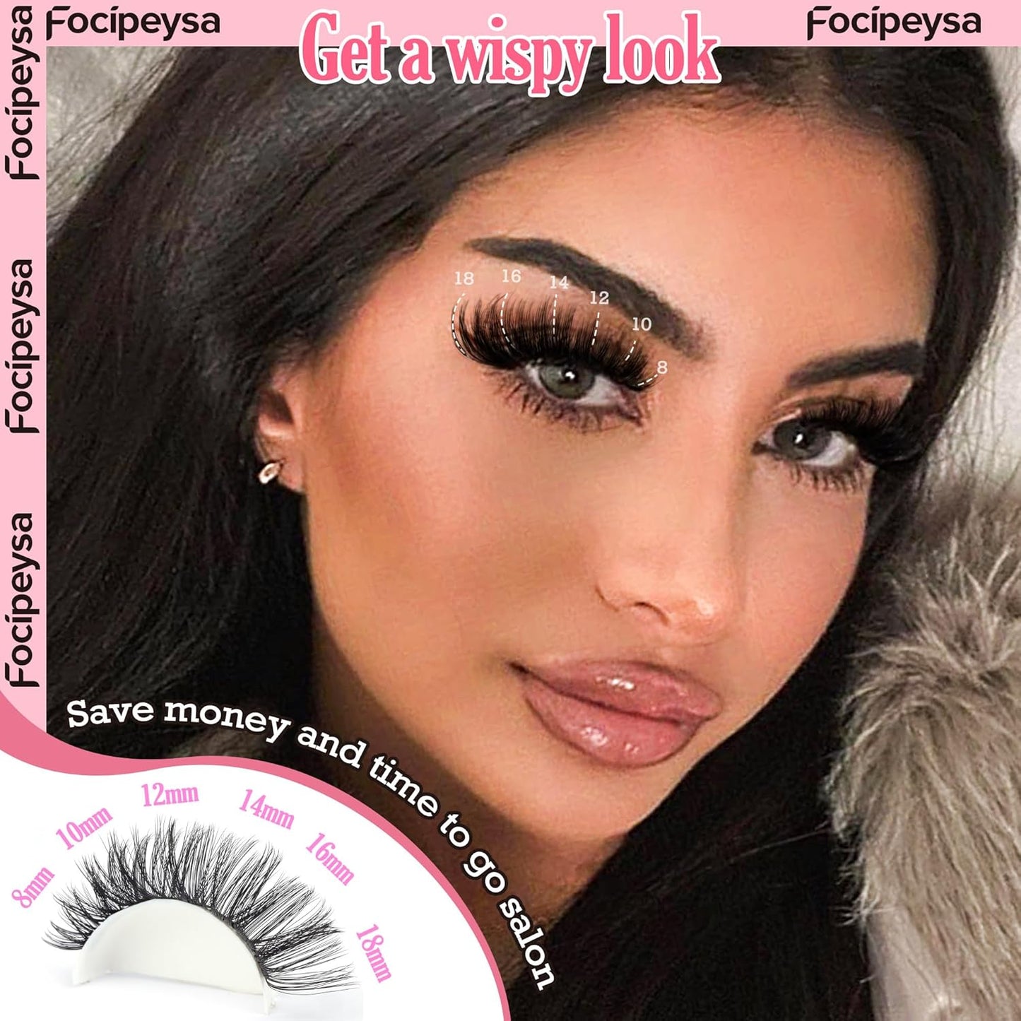 DIY Lash Extension Kit 300pcs Individual Lashes Cluster 80D D Curl Eyelash Extension Kit Lash Clusters with Lash Applicator Tool for Self Application by Focipeysa (80D-0.07D-8-18MIX)