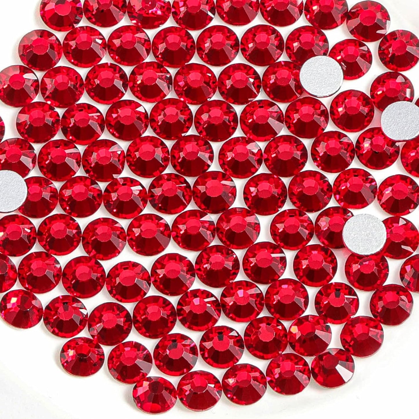 Beadsland 288 Pieces Flat Back Crystal Rhinestones Round Gems,Siam,SS30,6.3-6.5mm