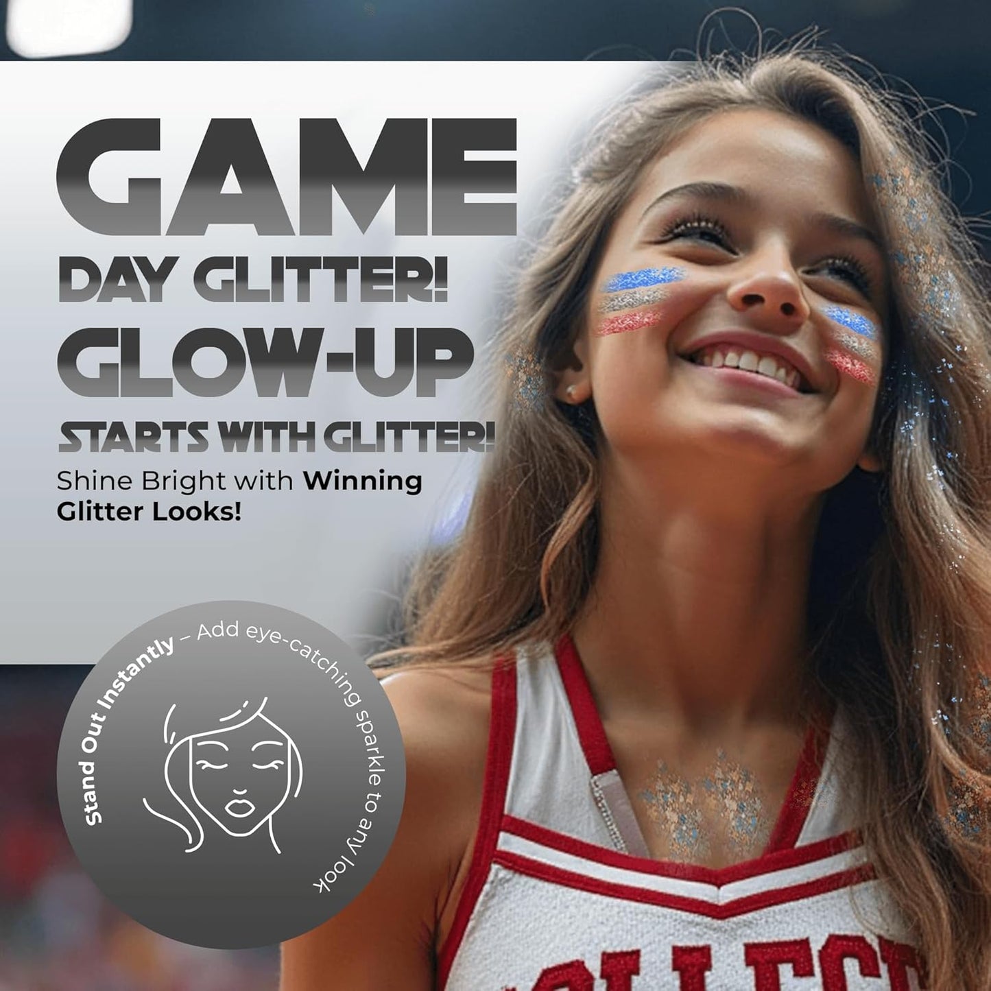 Face, Body & Hair Glitter Gel – Halloween Glitter for Kids and Women – 3 Oz Cosmetic-Grade Gel w/Moon & Stars for Festivals & Halloween Party, Easy Apply & Wash Off - Purple/Silver 2Pack