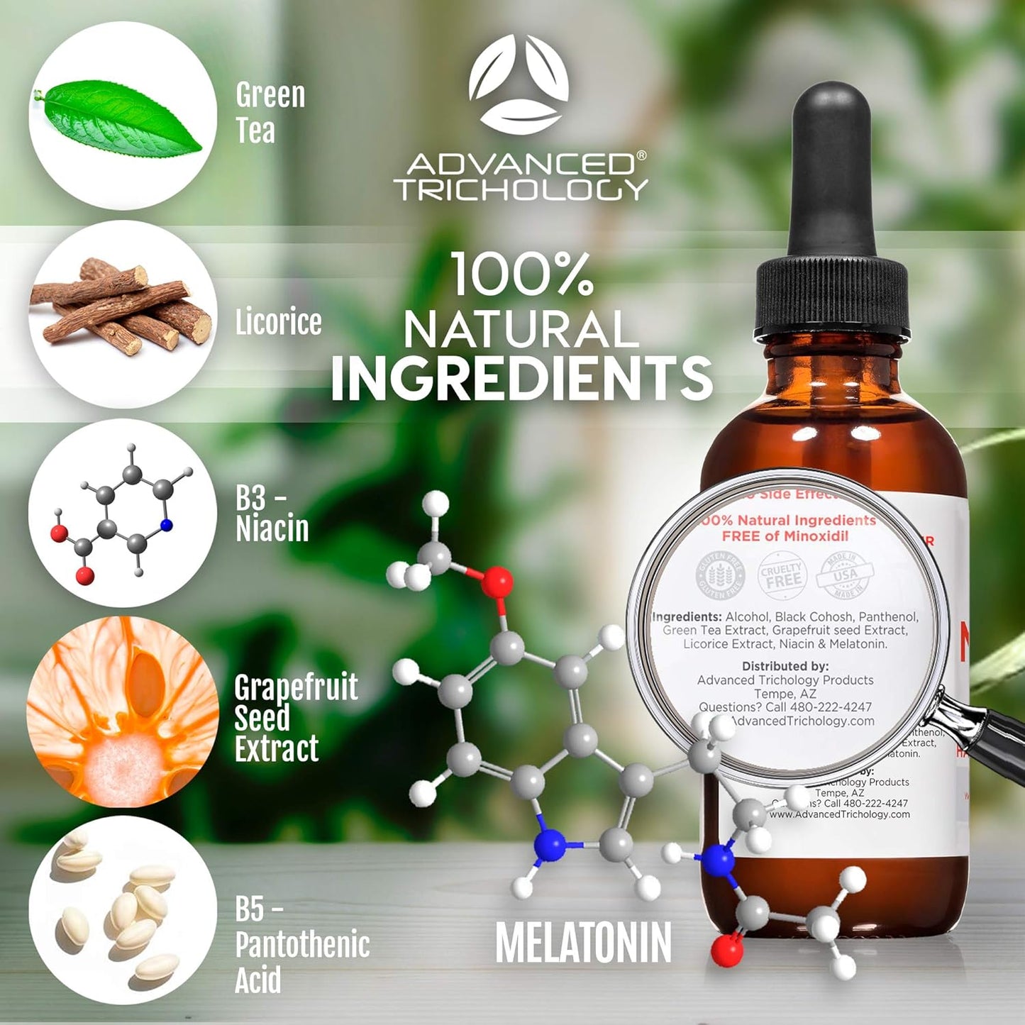 Advanced Trichology NutraM™ Hair Serum – Dermatologist Tested, Approved* by American Hair Loss Association | Scalp DHT Blocker for Thinning Hair Men and Women - 2 Fluid Ounce (Pack of 1)