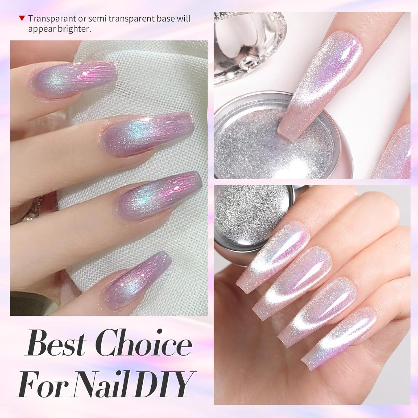 Born Pretty Cat Magnetic Eye Nail Powder Auroras Holographic Iridescent Nail Chrome Powder Chameleon Nail Powder Holographic Effect Glitter Pigment Dust for Nail Art Manicure DIY Design