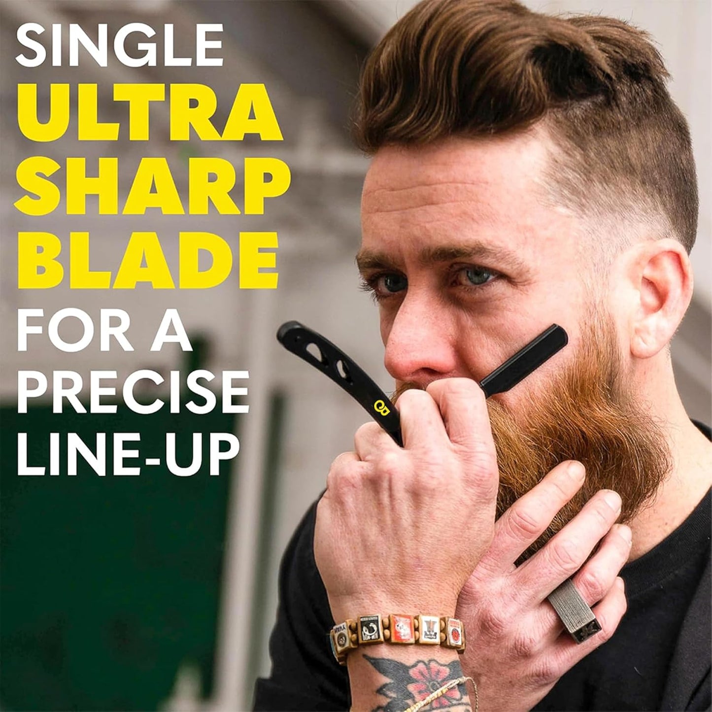 The Beard Club Straight Razor for Men - Navajas Para Barbero - Barber Straight Edge Razor Kit - Premium Single Derby Blade Cutthroat With 10 Replaceable Stainless Steel Blades & Leather Case