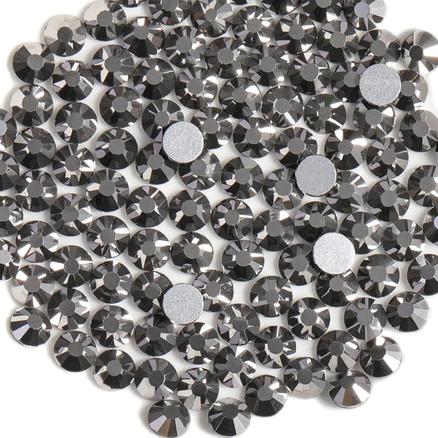 Beadsland 1440 Pieces Flat Back Crystal Rhinestones Round Gems,Hematite,SS10,2.7-2.9mm