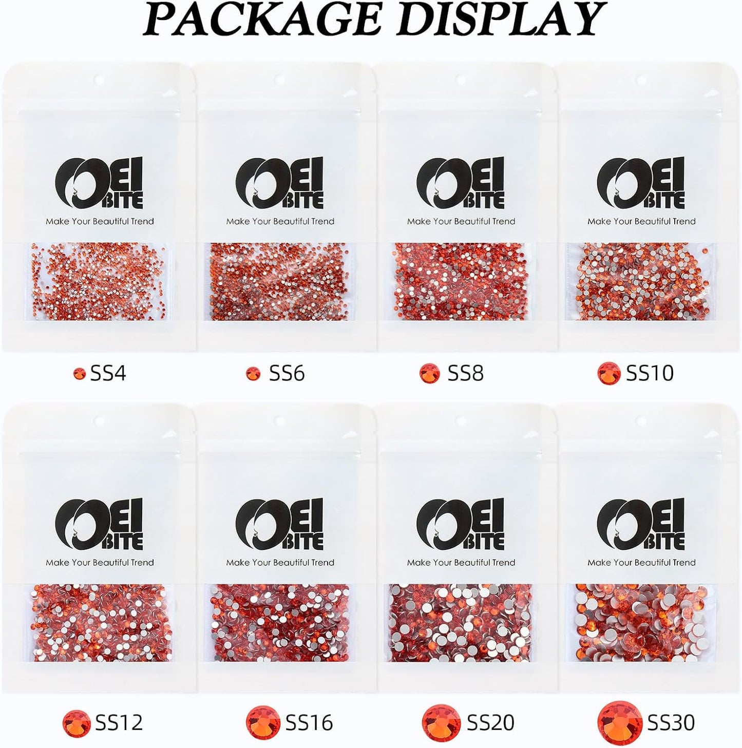 Hyacinth Flatback Rhinestones, Glass Rhinestones for Nail Art and Craft, Glue Fix, Loose Crystal Gemstones(Orange, SS20, 1440pcs, 4.6-4.8mm)