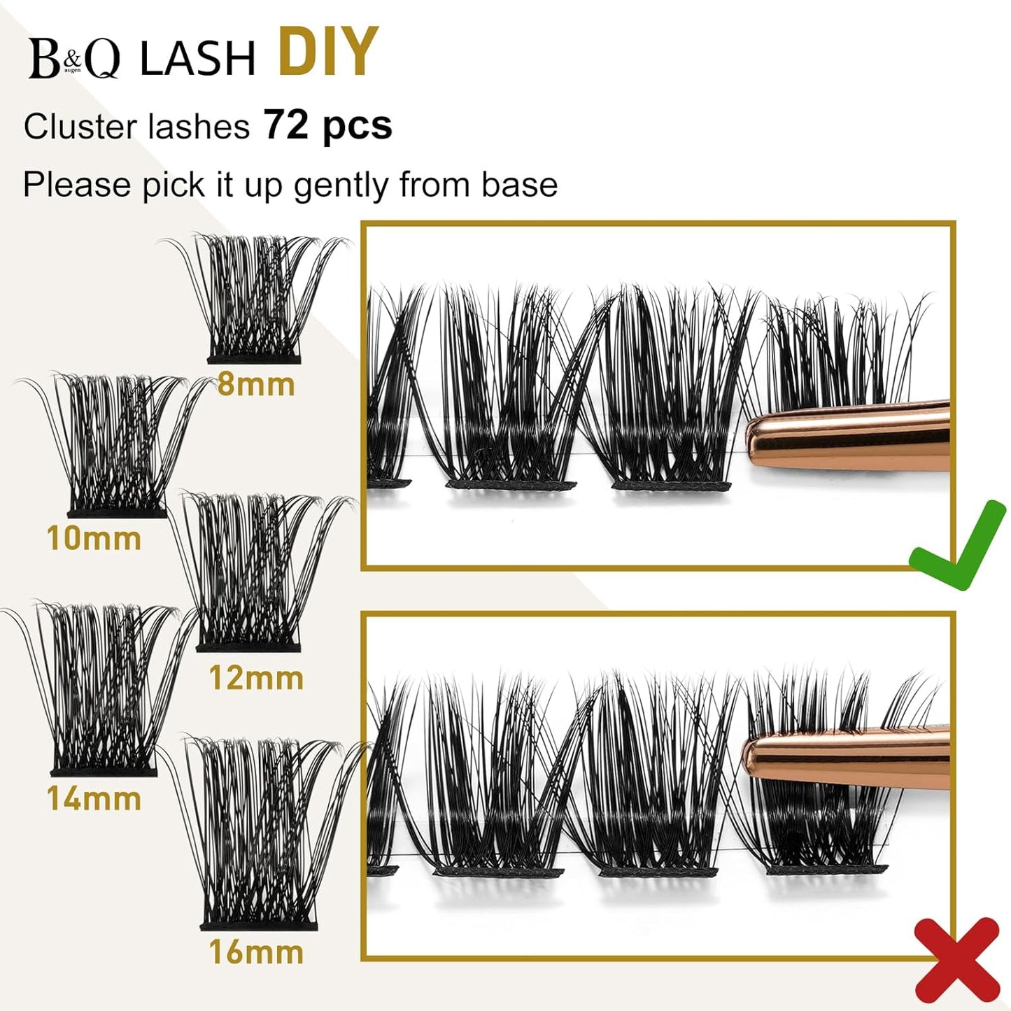 Lash Clusters B07 D Curl 18mm DIY Eyelash Extensions 72 Clusters Lashes C D Curl B&Qaugen LASH Mega Volume Individual Lashes Eyelash Clusters Extensions Individual Lashes Cluster at Home (B07,D-18mm)