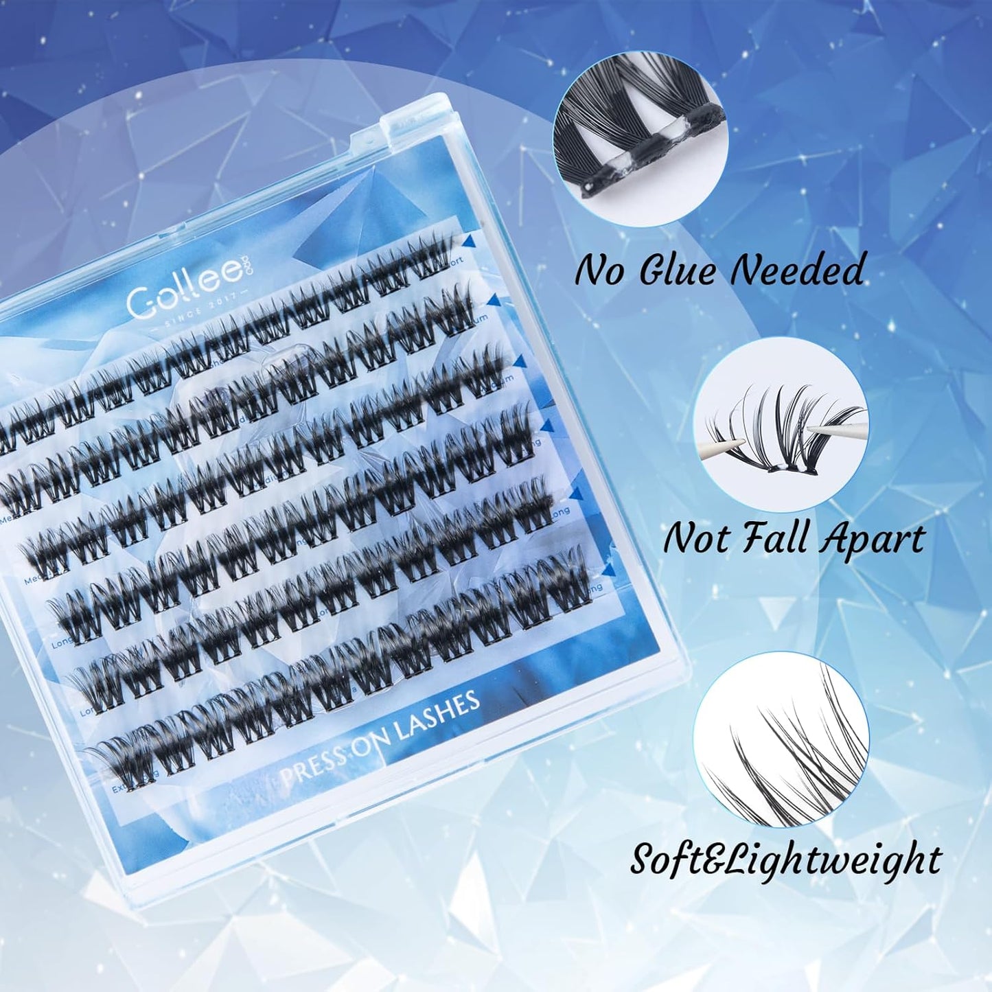 Self Adhesive Eyelashes Clusters Natural Look Wispy Press On Lash Clusters Pre Glued Eyelash Clusters Reusable No Glue Needed Lash Extensions