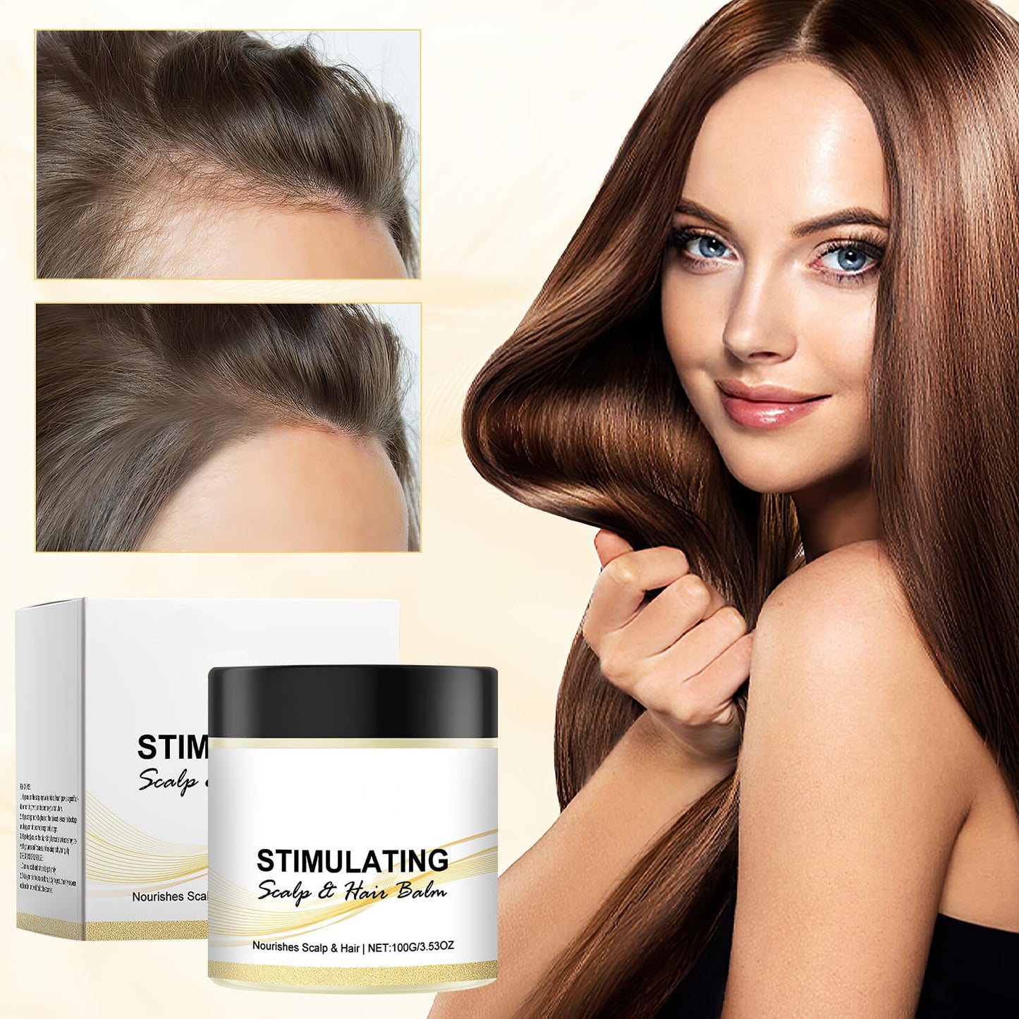 2 PCS Stimulating Scalp and Hair Balm, Nourishes Scalp & Hair, Shea Butter and Mango Butter Blend, promote healthy hair growth, Thicker Strands